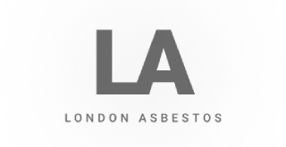 London Asbestos corporate logo featuring a bold LA initials monogram emblem for environmental and construction services branding showcases.